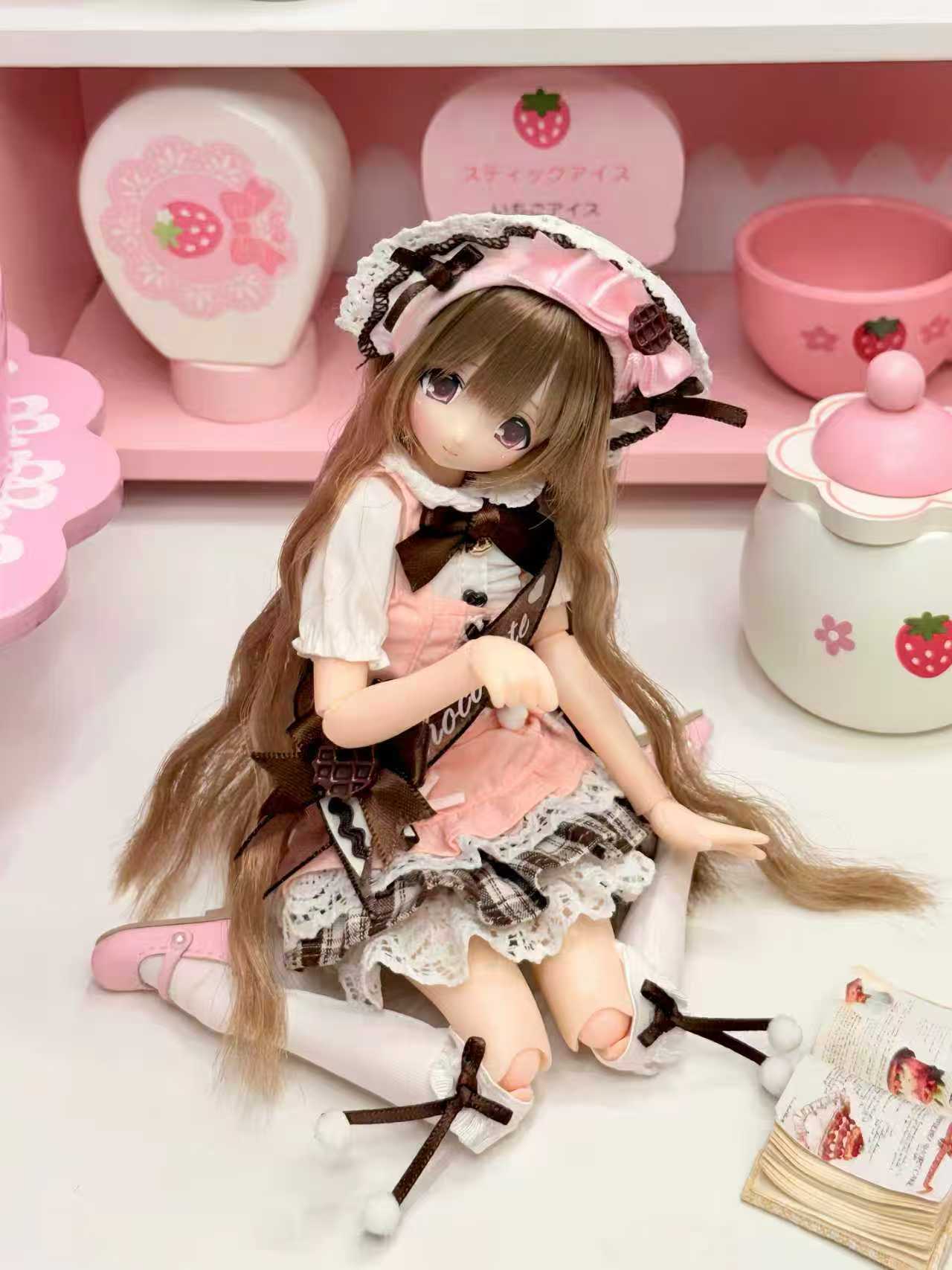 Coco Song Tea Party azone/ob22 in stock cute lolita special 6-point BJD baby clothes (pink)