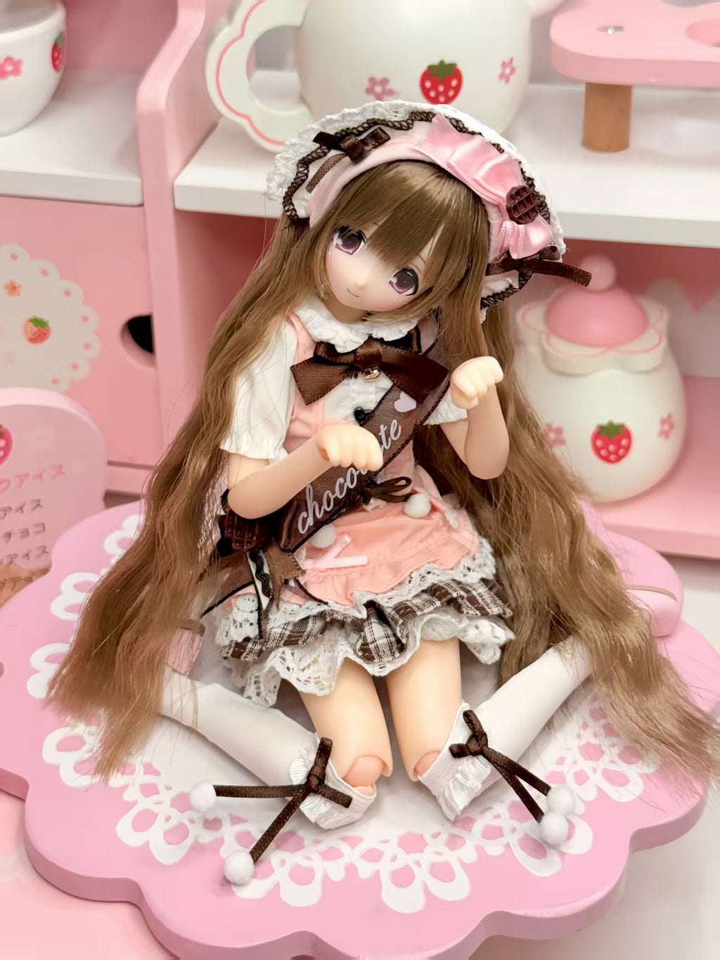 Coco Song Tea Party azone/ob22 in stock cute lolita special 6-point BJD baby clothes (pink)