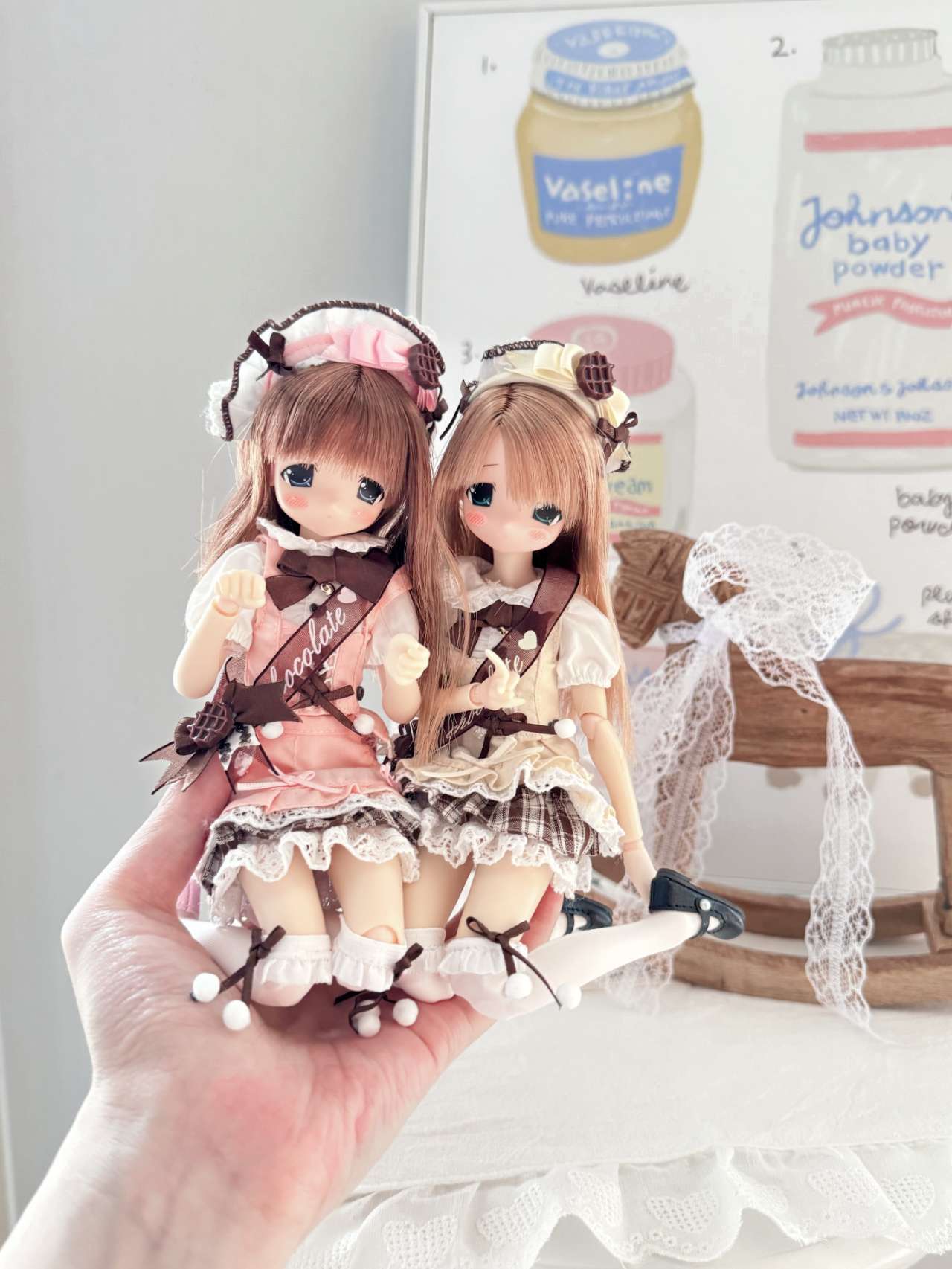 Coco Song Tea Party azone/ob22 in stock cute lolita special 6-point BJD baby clothes (pink)