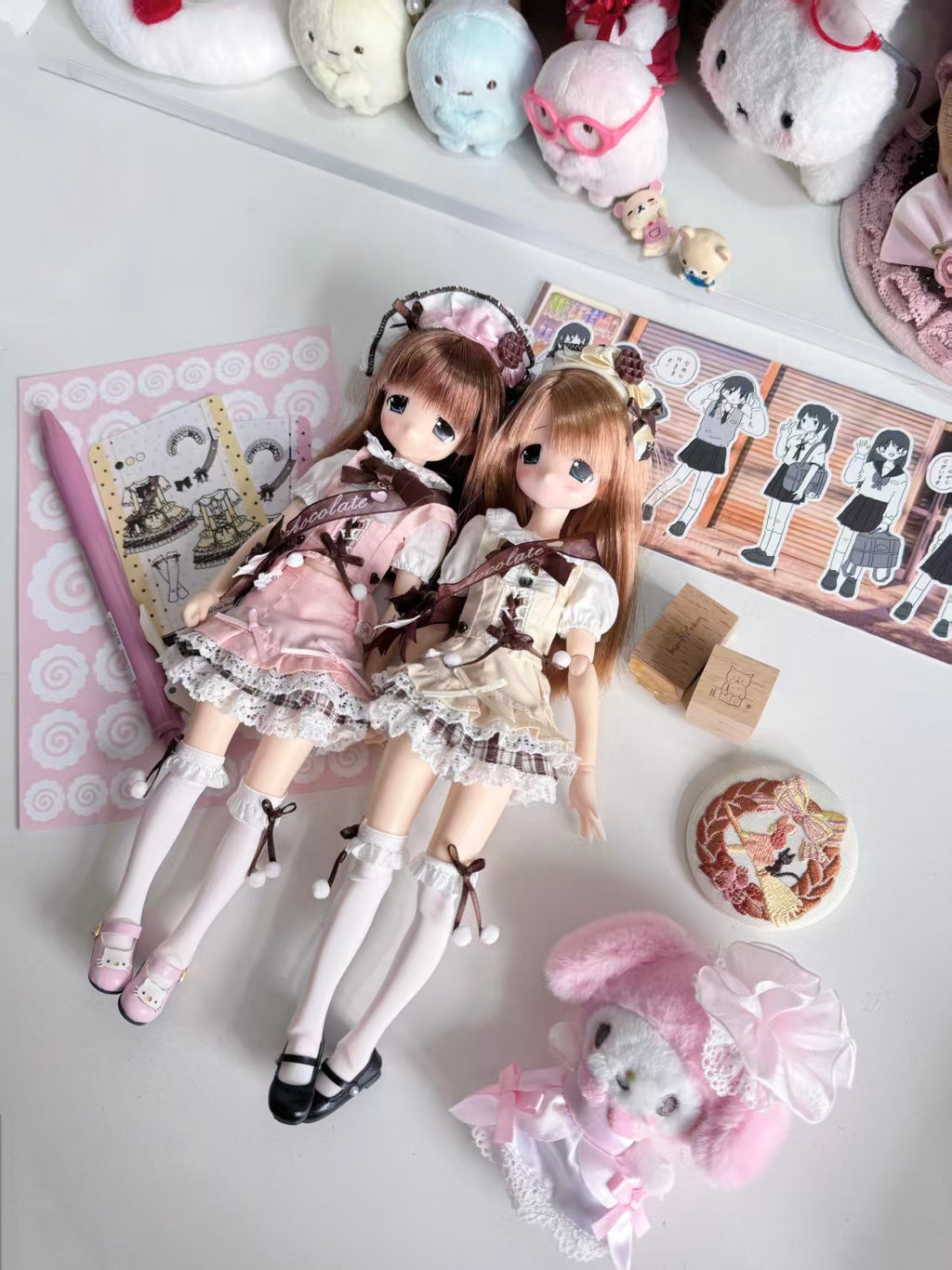 Coco Song Tea Party azone/ob22 in stock cute lolita special 6-point BJD baby clothes (pink)