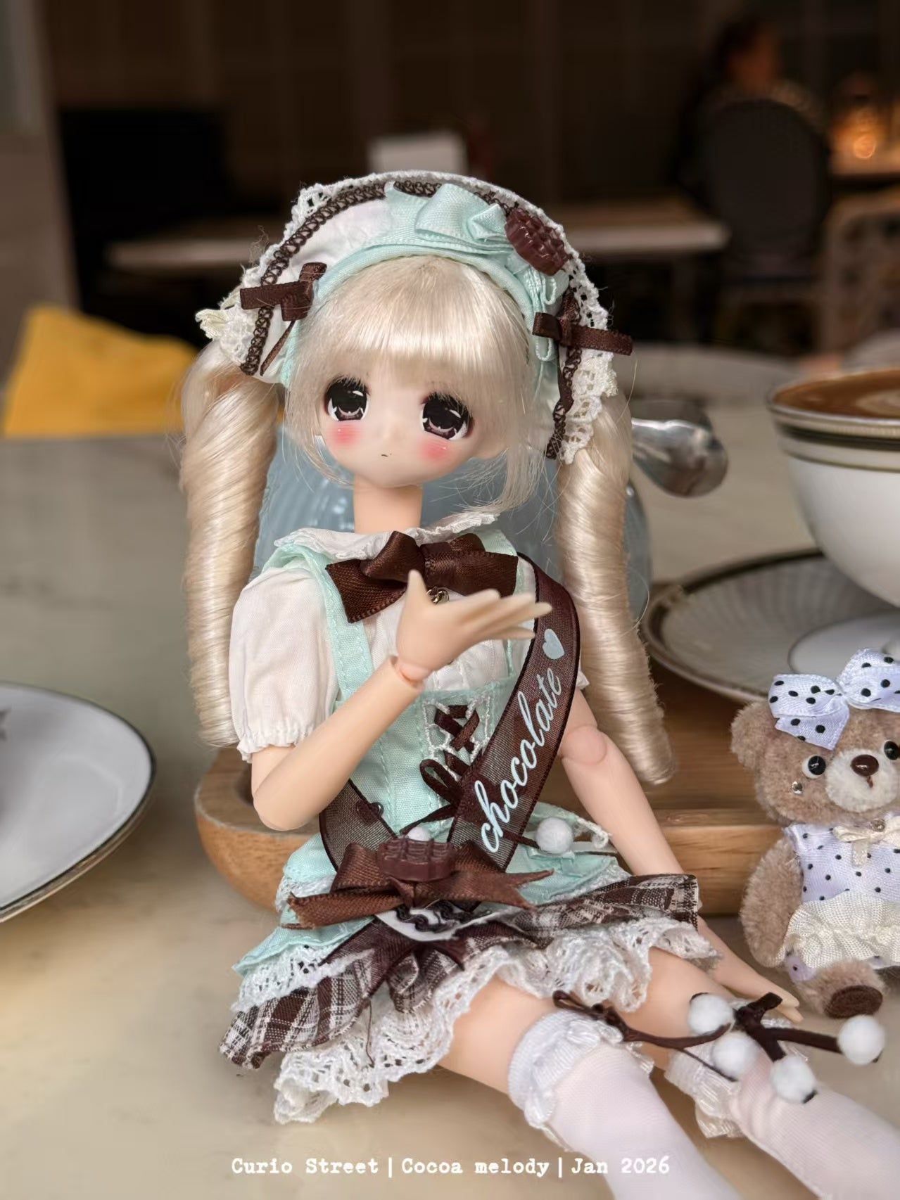 Antique Street Bear | azone/ob22 Cute Lolita Special 6bjd Baby Clothes (Menthol Green)