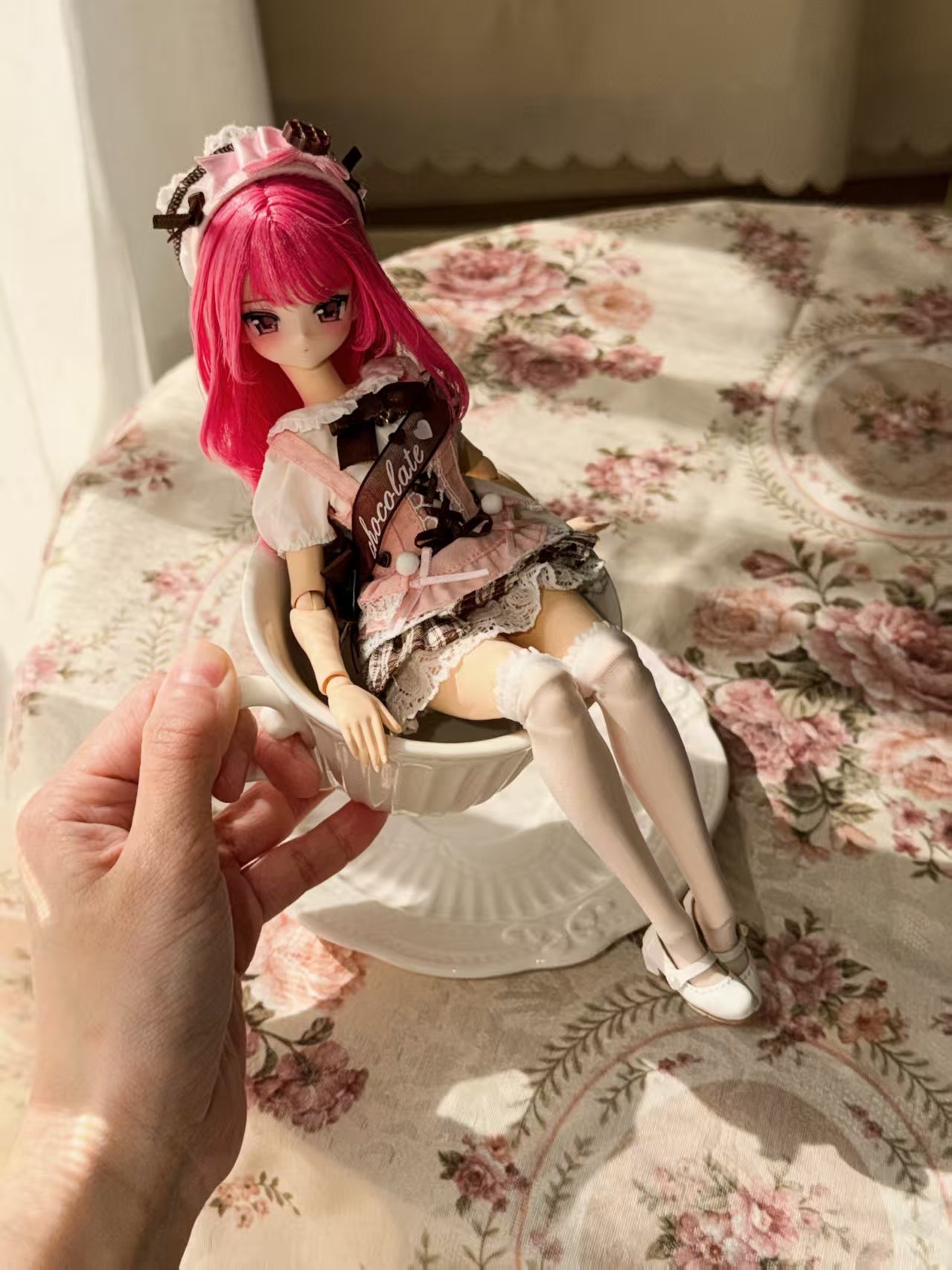 Coco Song Tea Party azone/ob22 in stock cute lolita special 6-point BJD baby clothes (pink)