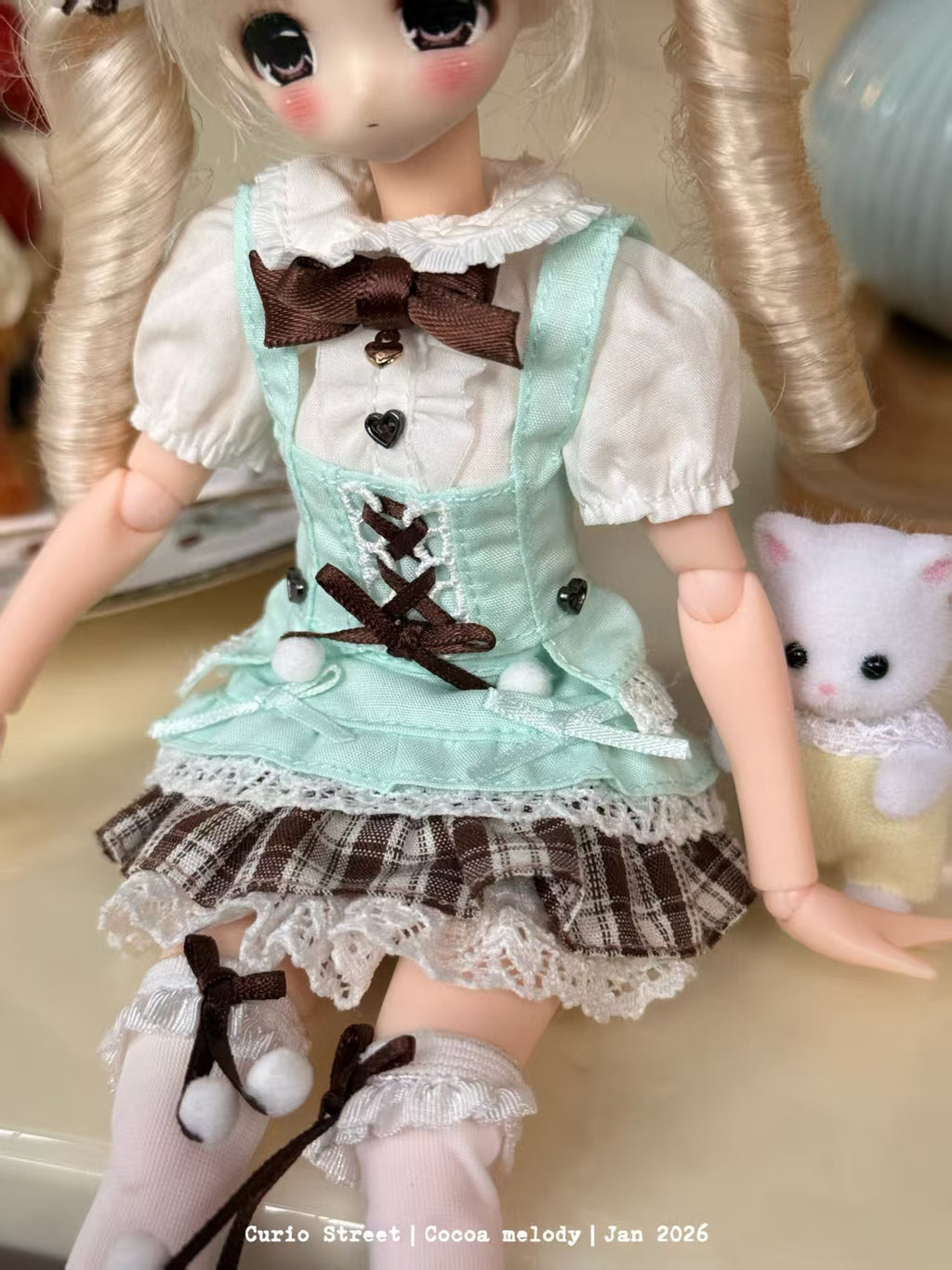 Antique Street Bear | azone/ob22 Cute Lolita Special 6bjd Baby Clothes (Menthol Green)